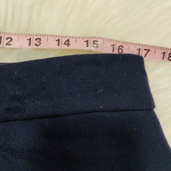 Boden Navy Blue Wool Blend Preppy Button Front  Eloise Wrap Mini Skirt Size 10 - Picture 11 of 13